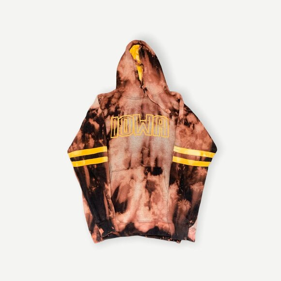 Acid Wash University of Iowa Hoodie, Adult Mens Large, College apparel, Reworked - Picture 1 of 1